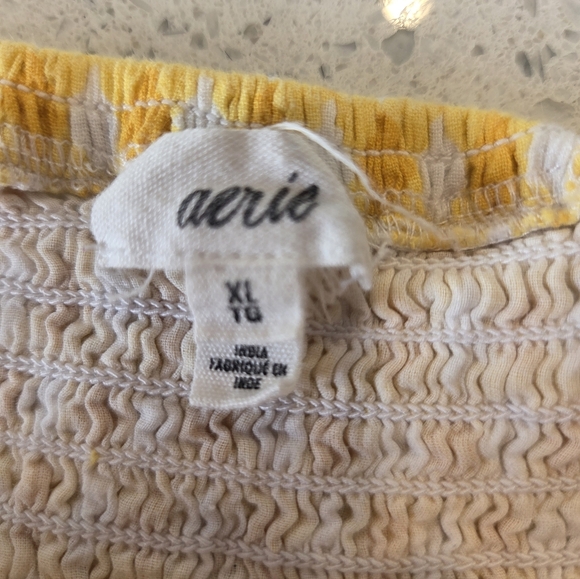 Aerie Yellow Checkered Tie Strap Corset Mini Dress - Picture 7 of 8